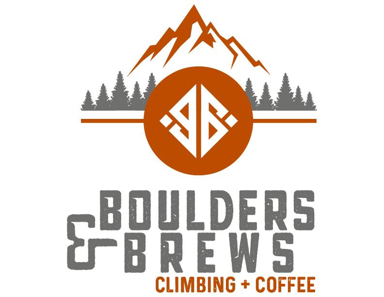 Boulders and Brews: Climbing and Coffee - Logo